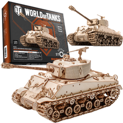 Czołg M4A3E8 Sherman WoT - Drewniane Puzzle 3D Little Story