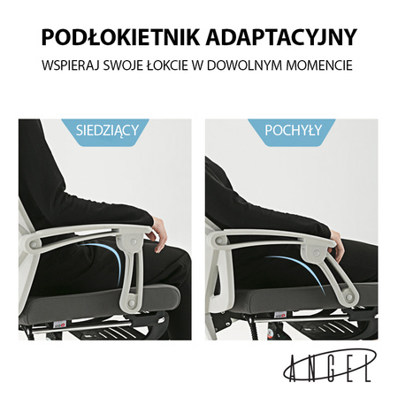 Ergonomiczny Fotel Biurowy ANGEL Spino Obrotowy Czarny