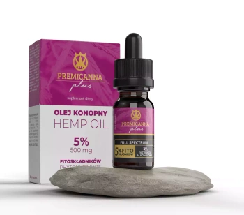 Certyfikowany Olejek CBD 5% PLUS CBG Premicanna - wzmocniony olejek konopny 500 mg