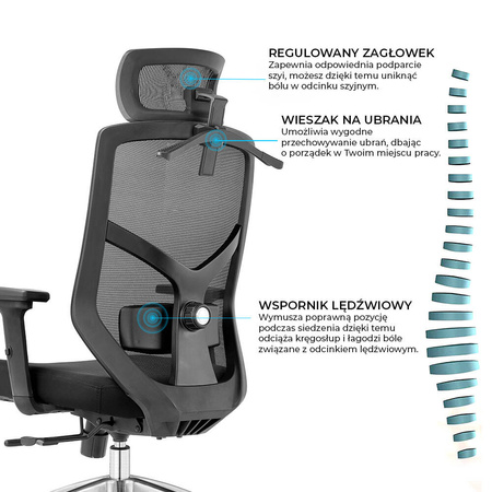 Fotel biurowy ergonomiczny Rosa bordowy ANGEL