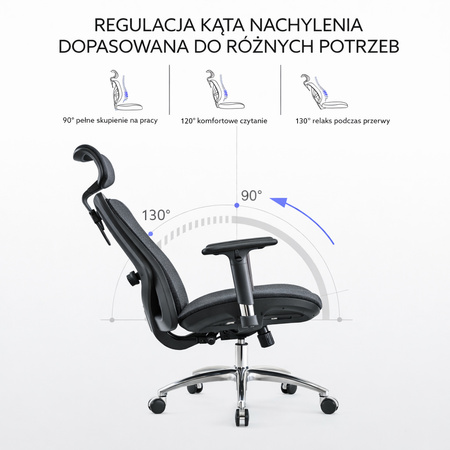 Fotel ergonomiczny ANGEL biurowy obrotowy kalistO szary