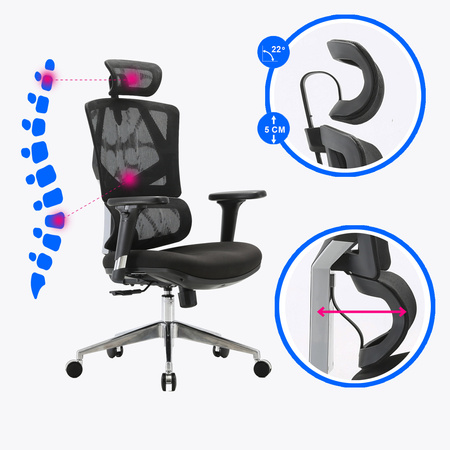 Fotel Biurowy Ergonomiczny ANGEL Dakota 2.0 – Obrotowy do Biurka