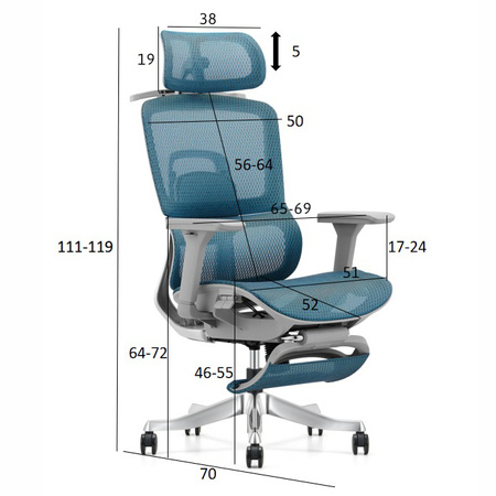 Fotel ergonomiczny ANGEL biurowy obrotowy Marmo