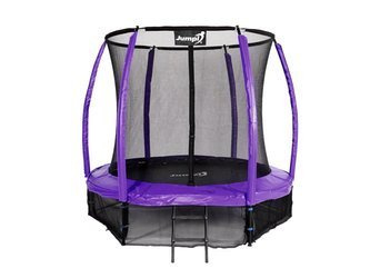 Trampolina Ogrodowa Jumpi 252cm/8FT Maxy Comfort Plus Fioletowa Z Wewnętrzną Siatką