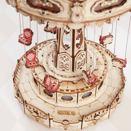 ROBOTIME Drewniane Puzzle 3D - Pozytywka Obrotowe Huśtawki