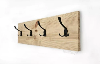 Wieszak ścienny drewniany sosnowy jasny LOFT