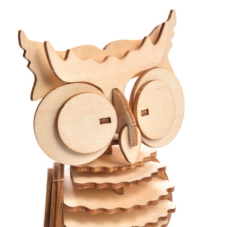 Drewniana Sowa - Puzzle Model 3D Little Story