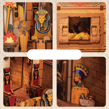 Tonecheer Składany Drewniany Model 3D LED - Book Nook Adventure in Egypt