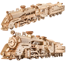 Lokomotywa do składania - Drewniane Puzzle 3D Model