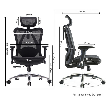 Fotel ergonomiczny ANGEL biurowy obrotowy kalistO szary