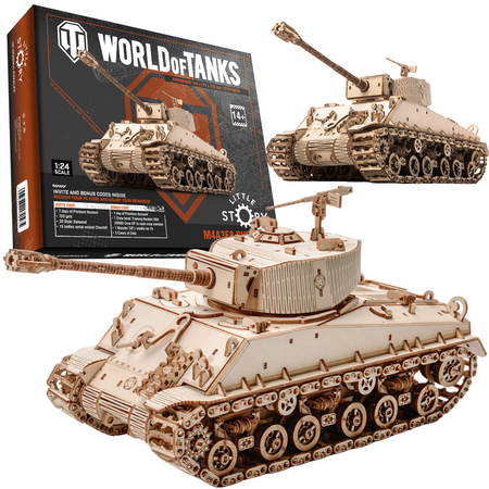 Czołg M4A3E8 Sherman WoT - Drewniane Puzzle 3D Little Story