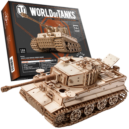 Czołg Tiger M1 WoT - Drewniane Puzzle 3D Little Story