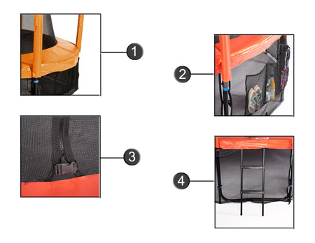 Trampolina Ogrodowa Jumpi 374cm/12FT Maxy Comfort -  Zielona