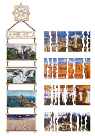 EWA Drewniane Dwustronne Puzzle – Ameryka Południowa