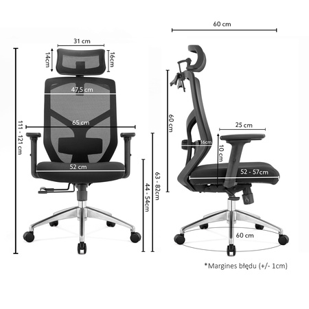 Fotel biurowy ergonomiczny Rosa niebieski ANGEL
