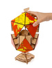 EWA Drewniane Puzzle 3D - Dwudziestościenny Czerwony Globus