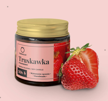 Świeca sojowa o zapachu Truskawki 50h 160 g
