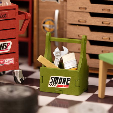 Warsztat Samochodowy - Składany Drewniane Puzzle 3D ROBOTIME