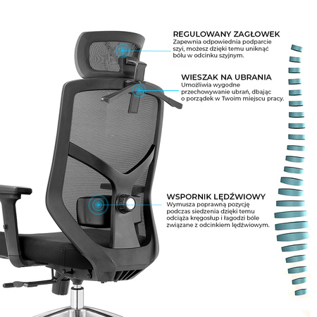 Fotel biurowy ergonomiczny Rosa musztardowy ANGEL