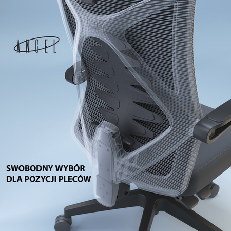 Ergonomiczny Fotel Biurowy ANGEL Spino Obrotowy Czarny
