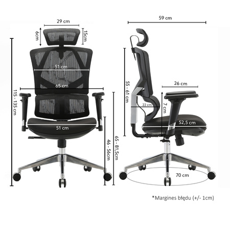 Fotel Biurowy Ergonomiczny ANGEL Dakota 2.0 – Obrotowy do Biurka