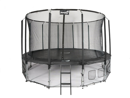 Duża Czarna Trampolina Ogrodowa Jumpi 487cm/16FT - Czarna