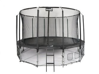 Duża Czarna Trampolina Ogrodowa Jumpi 487cm/16FT - Czarna