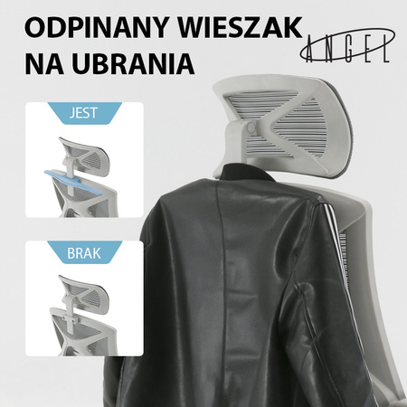 Ergonomiczny Fotel Biurowy ANGEL Spino Obrotowy Czarny