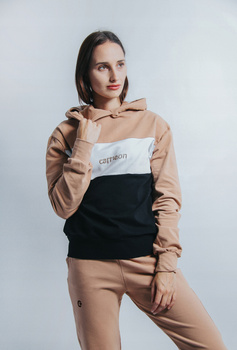 Bluza Sportowa Carrieon - beżowa z kapturem