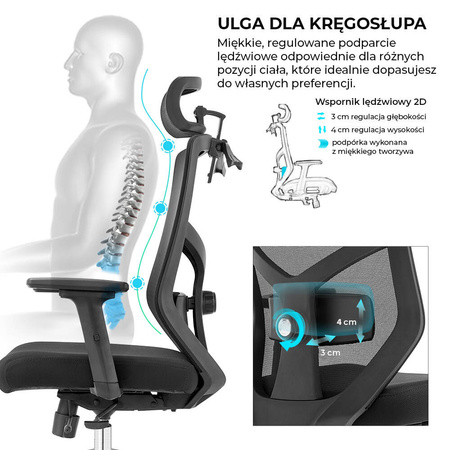 Fotel biurowy ergonomiczny Rosa czerwony ANGEL