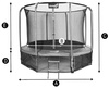 Trampolina Ogrodowa Jumpi 374cm/12FT Maxy Comfort -  Czarna