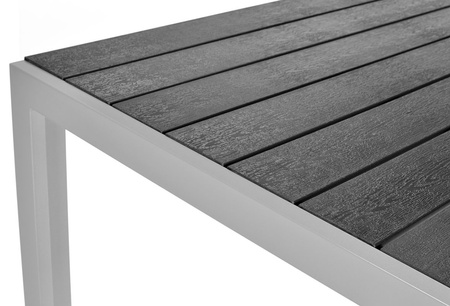 Meble ogrodowe składane aluminiowe MODENA Stół i 6 krzeseł - Czarne