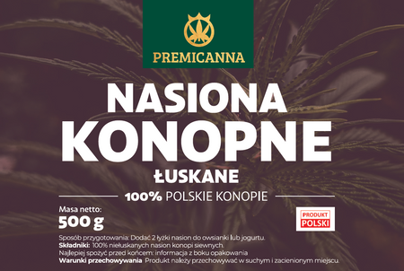 Nasiona konopne ŁUSKANE 500g 