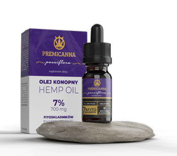 Certyfikowany Olej CBD 7% Premicanna z Melatoniną, Passiflorą i Melisą na sen