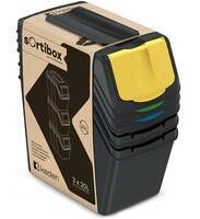 Komplet trzech pojemników do segregacji odpadów po 30 litrów SORTIBOX - czarny