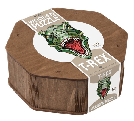 EWA Drewniane Puzzle 2D - Układanka T-Rex