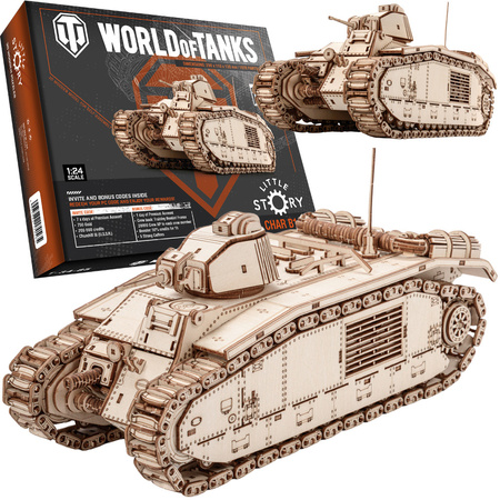 Czołg Char B1 WoT - Drewniane Puzzle 3D Little Story