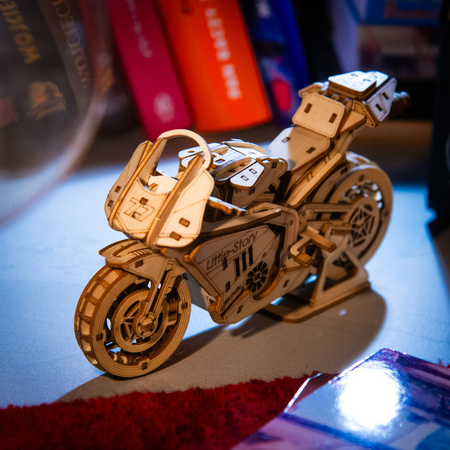 Motocykl Grand Prix Model 3D - Drewniane Puzzle Little Story