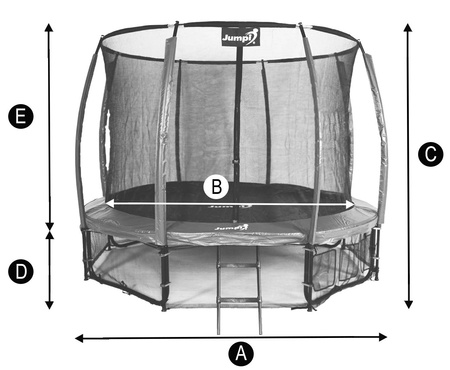 Trampolina Ogrodowa Jumpi 435cm/14FT Maxy Comfort Plus - Czarna