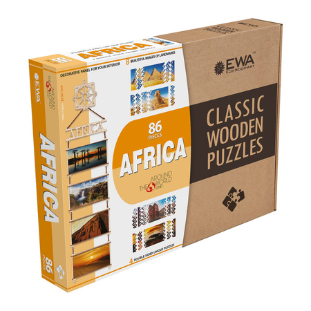 EWA Drewniane Dwustronne Puzzle – Afryka