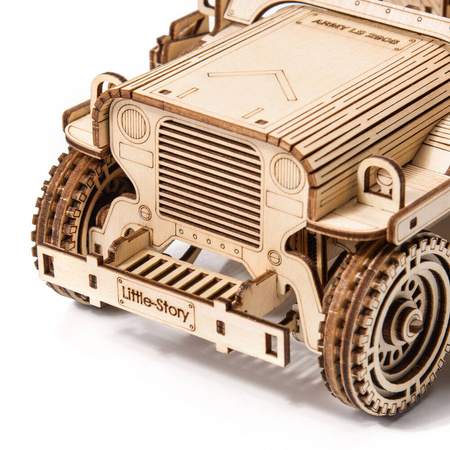 Samochód Wojskowy Jeep - Drewniane Puzzle Model 3D